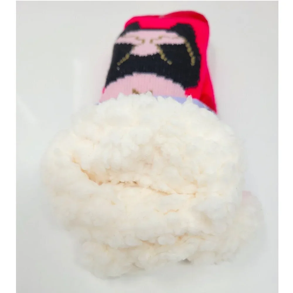 Bundle of 3 Pairs Multicolor Panda Sherpa Lined Children's Winter Socks